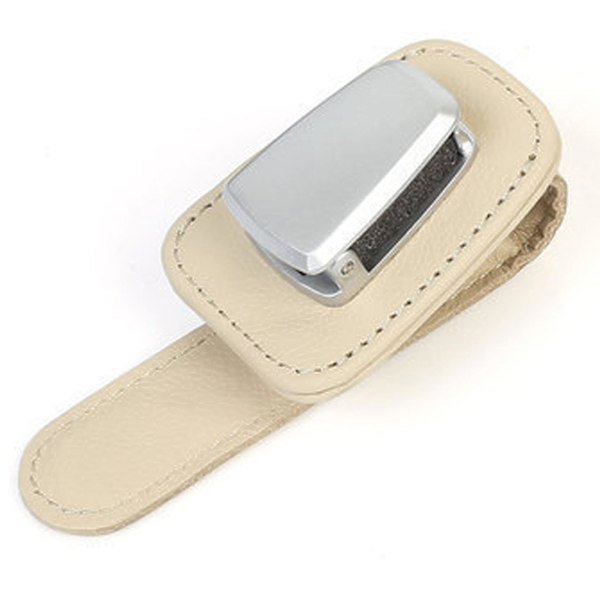 Universal bil solskærm solbriller holder klemme multifunktionel bil briller klemme regning holder Beige