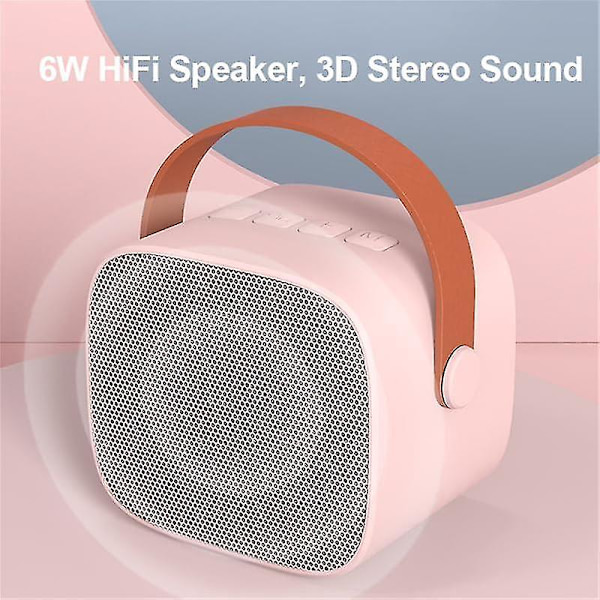 Mini Karaoke Maskine Til Børn Og Voksne, Alt-i-én Karaoke Maskine Med 2 Mikrofoner White