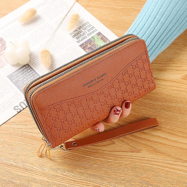 Wrist Coin Purse With Zipper For Women Clutch Party Evening Bag For Phone, Money & Cosmetics A916-944 Brown