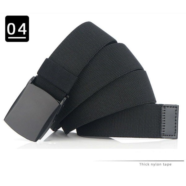 Nylon stoffbelte skåret for å passe militærbelter for menn med flipspenne for farsdagsgave 120 cm, svart2 Black2