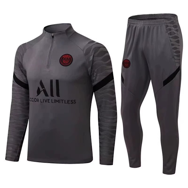Paris Real Madrid Barcelona fotbollsträningsoverall med långa ärmar Paris-gray XL