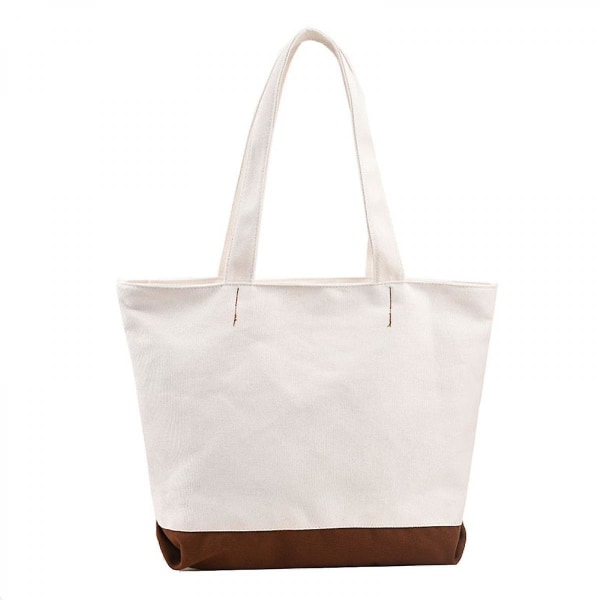 Stor kapacitet Alsidig en-skulder håndtaske Indkøbstaske Tote Bag (hvid)