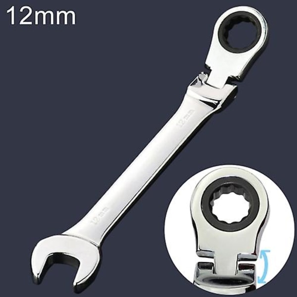 12mm Dual-purpose Torx Ratchet Wrench With Angled Opening (silver)