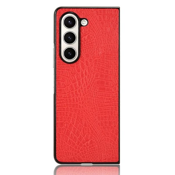 Til Samsung Galaxy Z Fold5 Krokodilleskindsmønstret Bagcover Mobiltelefonetui Red