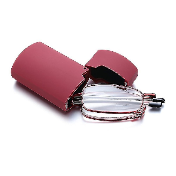 Unisex-Foldinglukit Luku-lasit Lasikotelolla Miehille Naisille Teleskooppijalat Kierto Presbyopia Silmälasit Näönhoito +1.0-4.0 - Pyöräilylasit Purple Strength 1.50