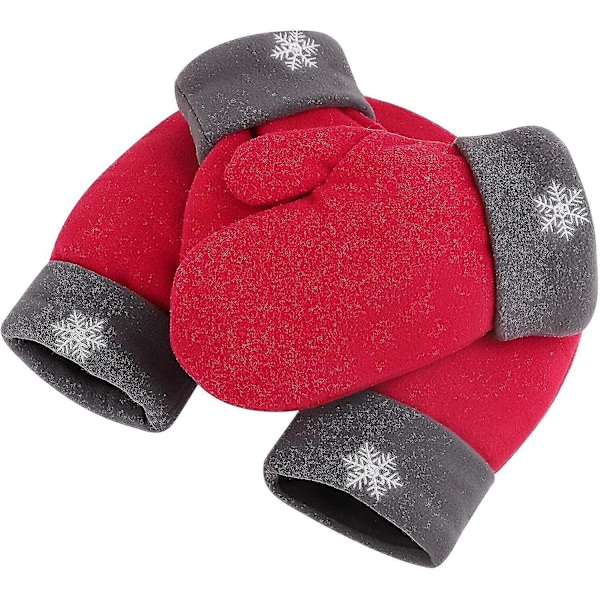 Dubbeltjocka julhandskar Par Vinter Fingerhandskar Alla hjärtans dag Present till flickvän Pojkvän Black