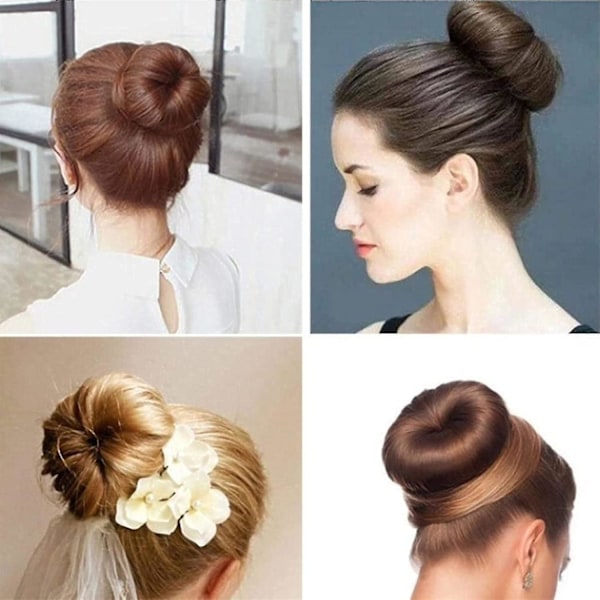 3 stk. Hurtig Hår Donut Bun Band Maker Hår Bun Tool Snap Hår Roller Kvinder Hår Shaper Skum Snap Roll brown