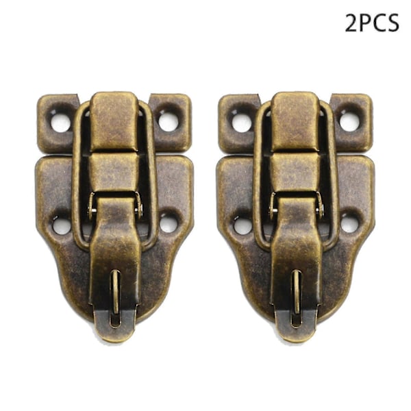 2-pack Trunk Ank-näbbspänne Resväska Verktygslåda Retro Stil Trälåda Växelspänne Bronze