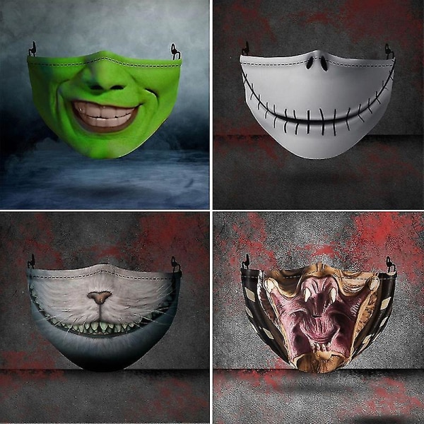 Half Face Scare Mask Halloween Cosplay Rekvisiitta Scary Mouth Cover Halloween Festival Juhlatarvikkeet