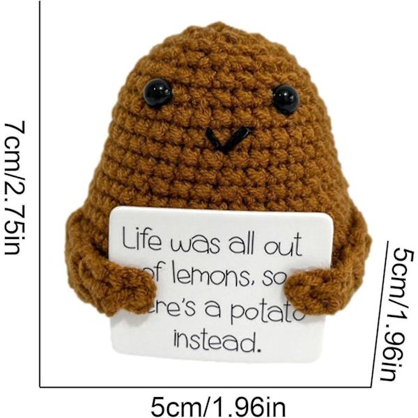 Uppmuntrande potatis, positiv potatisgåva, roliga potatisgåvor, rolig stickad potatis med positivt kort, inspirerande potatisdocka fickkram, för födelsedag Large Life Style