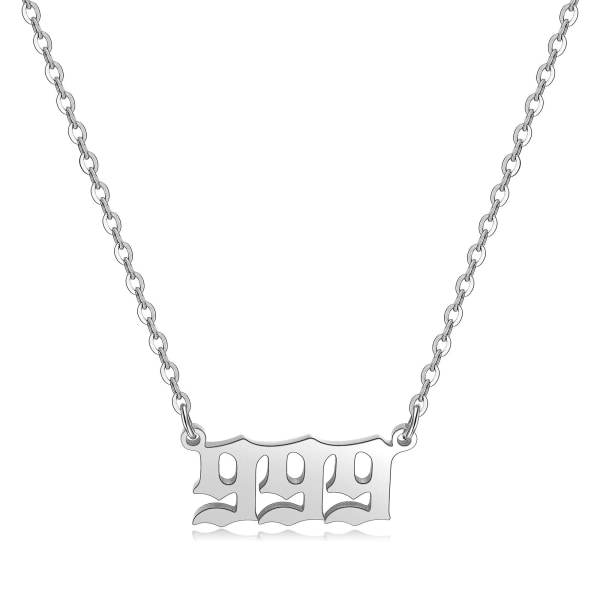 Nummer halskæde til kvinder, guldbelagte nummer vedhæng Choker kæde Numerology smykker halskæde gaver til kvinder piger 999