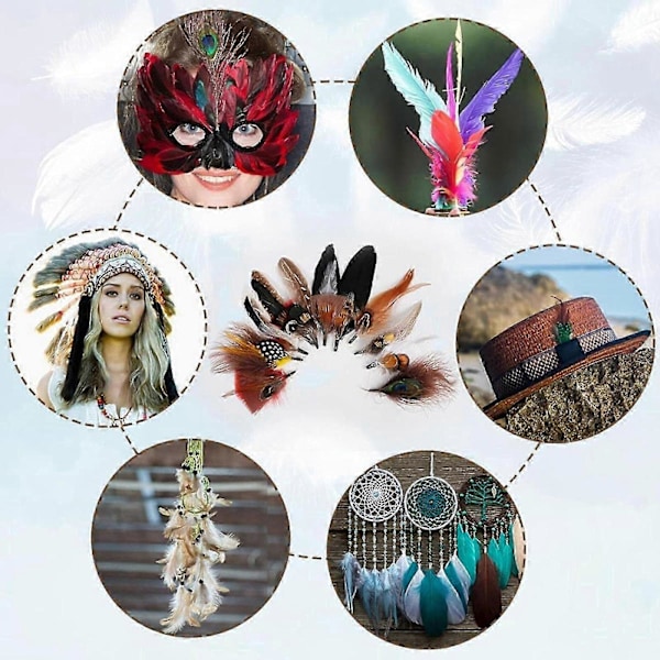 Hattfjädrar Blandade Fjädrar Mode Cowboyhatt Fjäder Hantverksfjädrar för Fedora Dekor DIY Centerpieces Hantverkstillbehör Style C