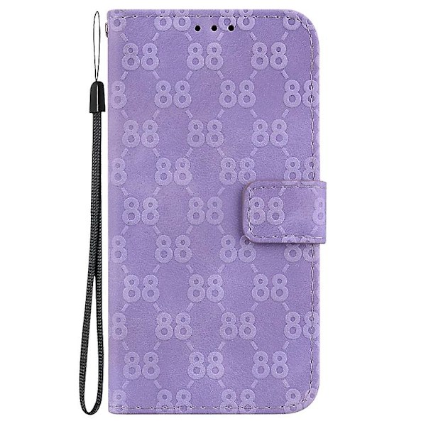 Mobiltelefonveske i dobbelt 8-formet preget skinn for Samsung Galaxy S23 5g Purple