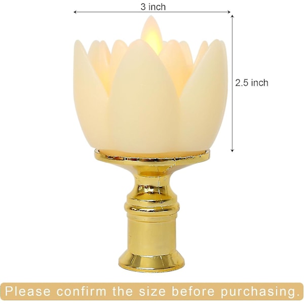 6 stk. LED Lotus Bordlys, 7,5*3cm Lotuslamper Elektroniske Buddhistiske Lys Batteridrevne Buddha Flimrende Varmt Hvidt Lys