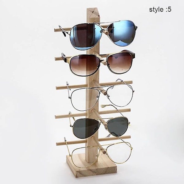 Mimigo 1 stk Træ Solbrille Display Stativ Hylde Træ Holdbar Briller Vis Stativ Holder 5
