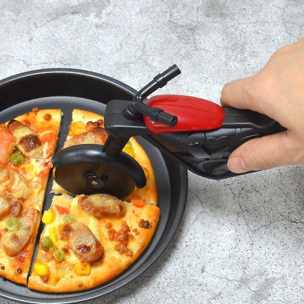 Stainless Steel Pizza Cutter Single Wheel Cut Tools Pizza Chopper Slicer Kitchen Gadget Household Cake Cutter Knives red