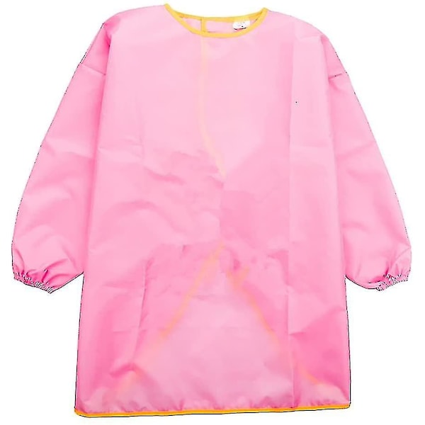 Børnemalerismock, børneforklæde, blå, S pink M