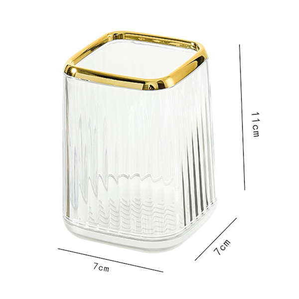 Opbevaringsboks Transparent Åbningsdesign Genanvendelig Opbevaring Desktop Makeup Pensel Opbevaringsspand Yellow