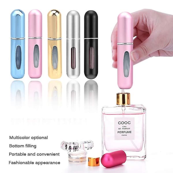 5 stk Parfyme Atomiserflasker, Reisevennlig Mini Bærbar 5ml