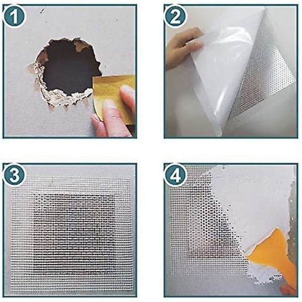 Reparasjonssett for gipsplater, selvklebende, selvklebende vegghull, reparasjonssett, selvklebende glassfiberplate