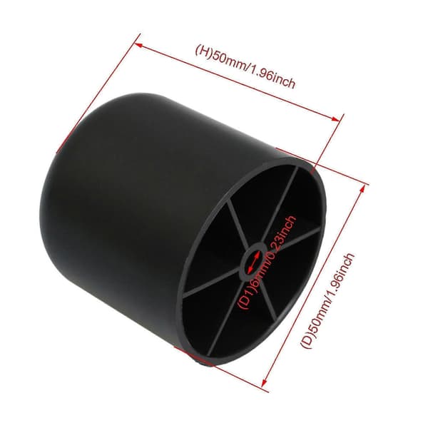 50x50mm Plaststolar bordsben svarta håldiameter 6mm set om 4 - Bra