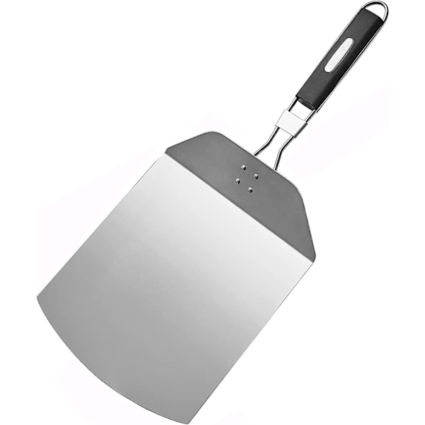 Flettbar Pizzaskuffe i Rustfritt Stål, Skovl med Langt Håndtak, Pizzavender, Super Glatt Pizzapadle, Ikke-Klebbende Blad
