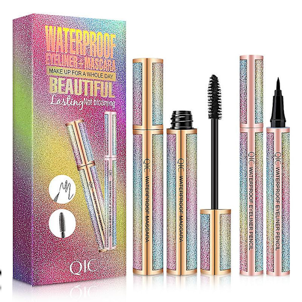 Vattentät Eyeliner Mascara Set 4d Curl Vattentät Långvarig Ögonmakeup Set