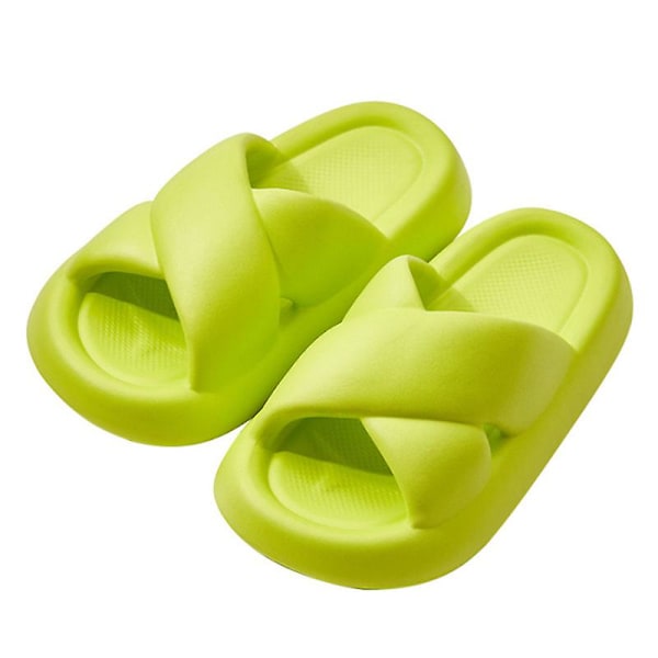 Pude Slippers til Kvinder og Mænd - Anti-Skridsikker, Hurtigttørrende Bruse-Slides, Badeværelsessandaler, Ultra-Pude, Tyk Sål green 40 to 41