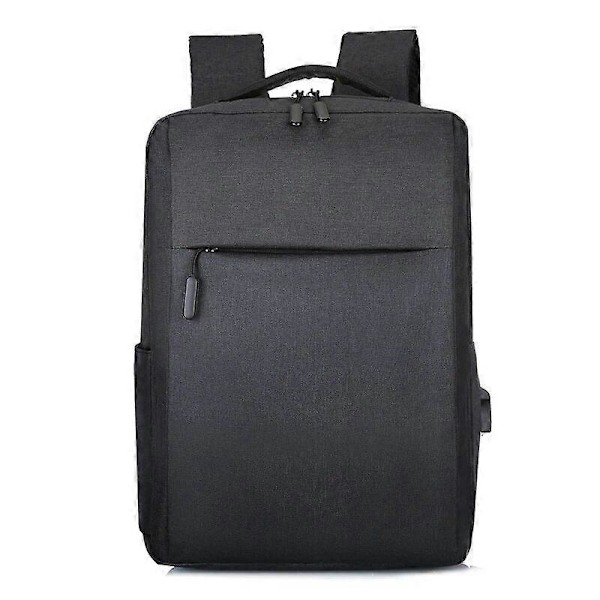 Herrar 15,6 Tums Laptop Ryggsäck USB Laddning Nylon Skolväska Vattentät Ryggsäck black