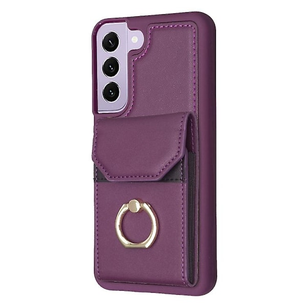 Mobiltelefonskal för Samsung Galaxy S22+ 5g Bf29 Organ Kortväska Ringhållare Dark Purple