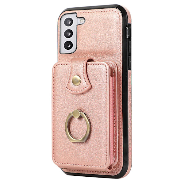 Samsung Galaxy S23+ Fodral Rfid Blockering Mobiltelefon Skal Stativ Tpu+pu Läder Skal Rose Gold
