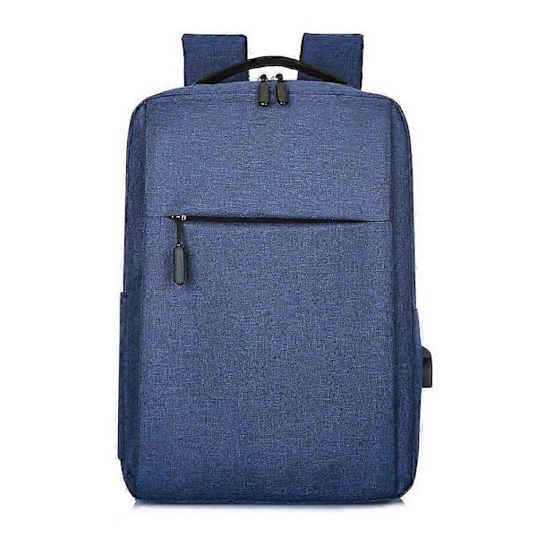 Herrar 15,6 Tums Laptop Ryggsäck USB Laddning Nylon Skolväska Vattentät Ryggsäck blue
