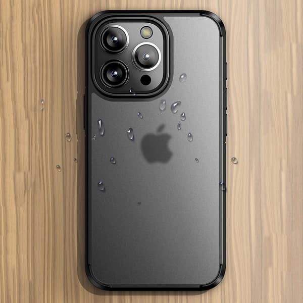 For Iphone 15 Pro Matte Series Fall Protection Pc+tpu Phone Case Cellphone Back Protector Cover Black