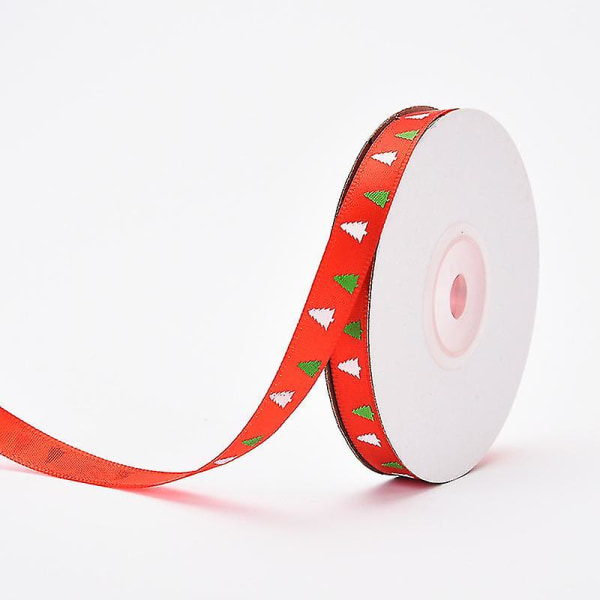 1pcs Christmas Ribbon Grosgrain Satin Ribbons For Crafts Decorations, Xmas Ribbon Set For Christmas Gift Box Wrapping, Sewing, Hair Bows, Wedding