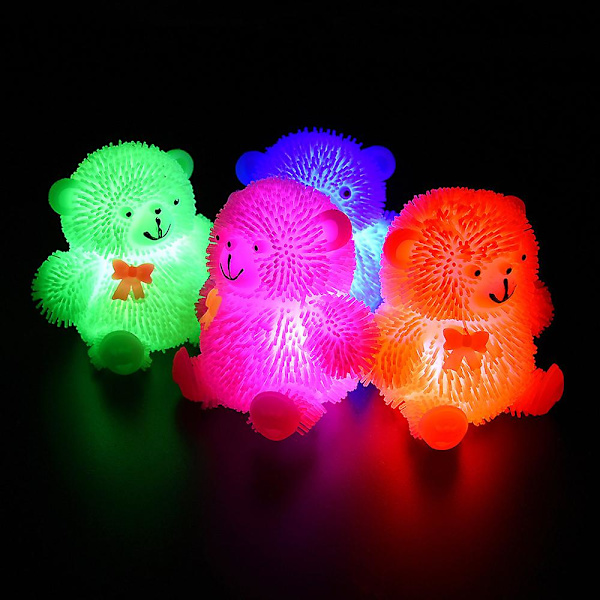 Squishy Legetøj 9cm Nyhed Blinkende Puffer Sød Bjørn Squidgy Sansestimulerende Legetøj Aktivitet Og Spillebold