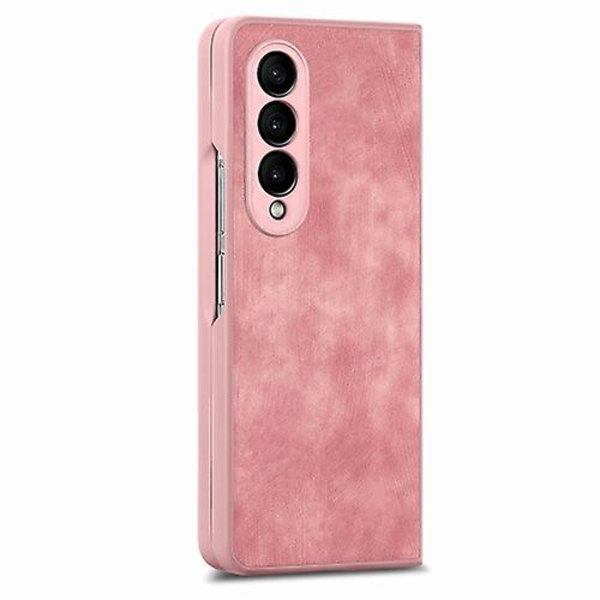 Til Samsung Galaxy Z Fold4 Integreret Film Retro Skin Følelse Fold Læder Mobiltelefon Etui Pink