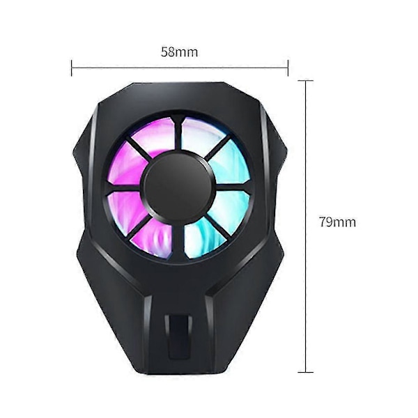 Universal Telefon Kjølevifte Radiator Turbo Hurricane Mobiltelefon Spill Mini Kjøler Black