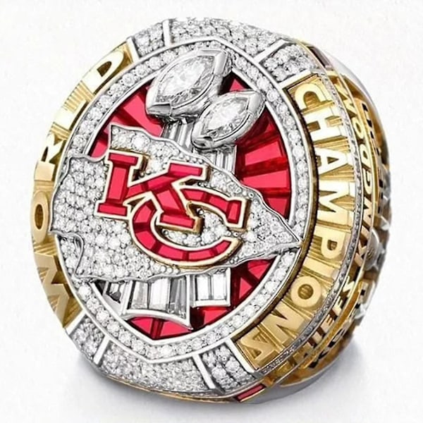 Alloy Ring Mænd Kansas City Chiefs Ring Mahomes Patrick Super Bowl Replica Ring Med Æske Size 9