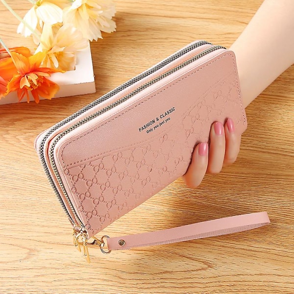 Wrist Coin Purse With Zipper For Women Clutch Party Evening Bag For Phone, Money & Cosmetics A916-944 Pink