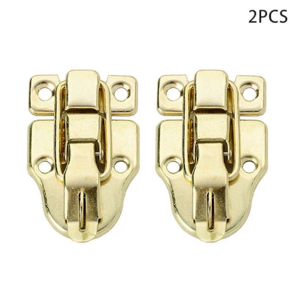 2-pack Trunk Ank-näbbspänne Resväska Verktygslåda Retro Stil Trälåda Växelspänne Gold