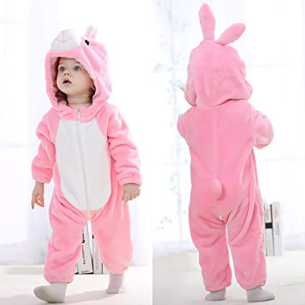 Unisex-vauvan housut talven syksyn flanellihaalari Animal Rabbit Cosplay -asut Rabbit 80CM