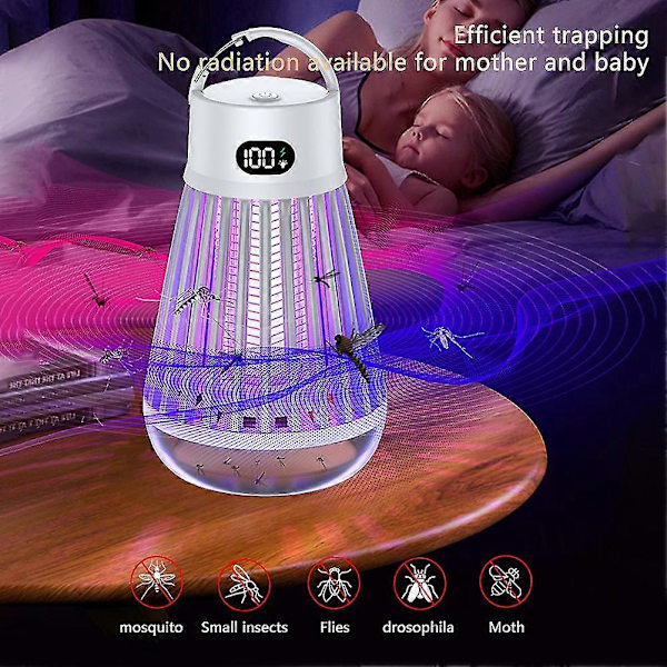 2024 Zappify 2.0 Zappify Hyttysentappaja, USB-Latautuva Kannettava Zappify UUSI white