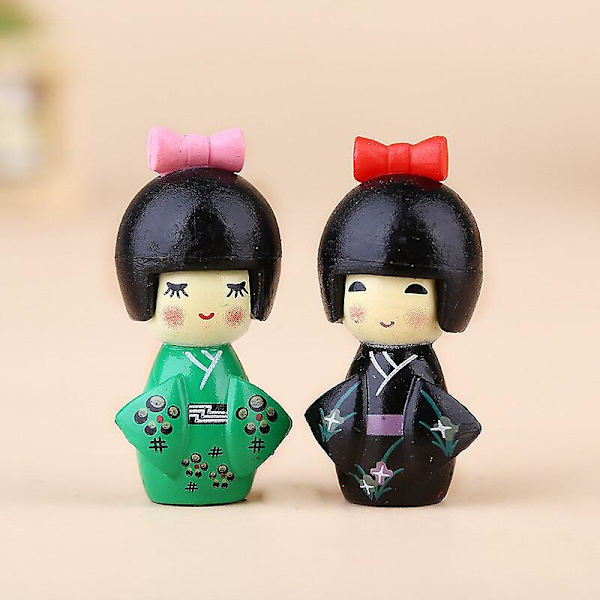 Nyeste japanske søte jentefigur Bonsai-dekorasjon mini hjemmedekor miniatyr fehagedekorasjonstilbehør moderne statue   Fingerferdighetsspill