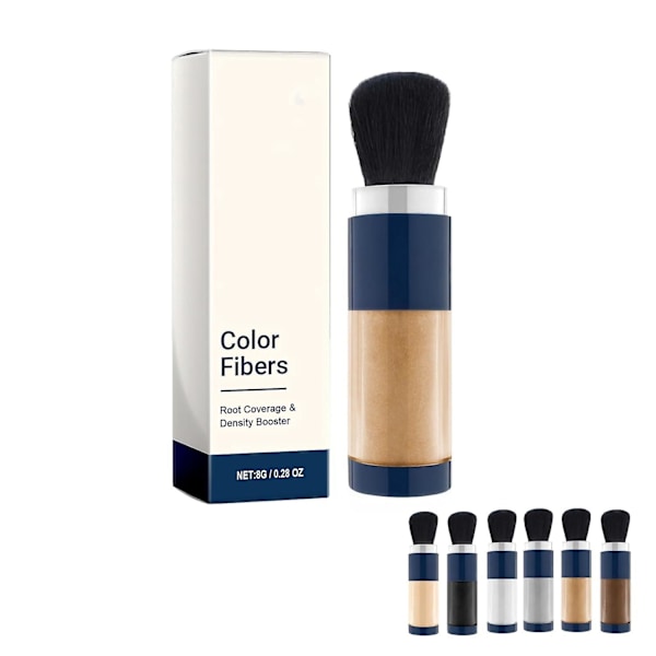 Supersize Color Fibers with Refill Set - Värillinen hiusrajan puuteri, hiusten tiivistyspuuterisarja, täyttää ohuet hiukset välittömästi Light Brown