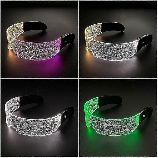 Futuristiske LED-briller Glød Justerbare Cyberpunk-briller Multitilstande til fest - God kvalitet