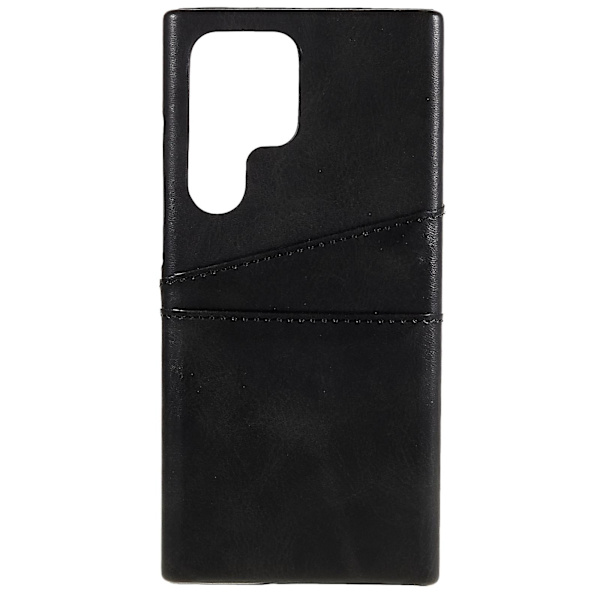 Til Samsung Galaxy S24 Ultra Etui 2 Kortpladser PU+PC Telefon Cover Black