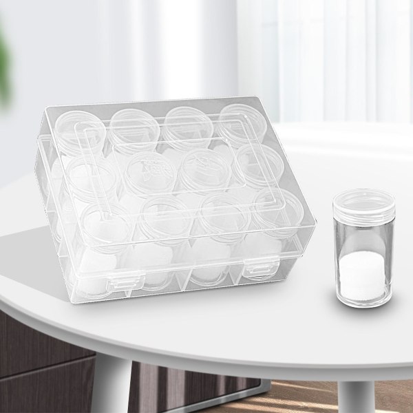 1 Set Coin Storage Tube High Durability Anti-oxidation Plastic Clear Round Coin Capsules Storage Box Set For Home