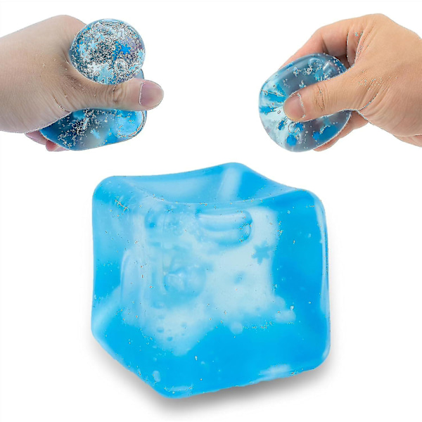 Isblok Squishy Legetøj, Tpr Transparent Isblok Mochi Squishy Fidget Legetøj Stressbolde Stress Relief Legetøj Squeeze Legetøj Mini Squishies Til Gave 2pcs