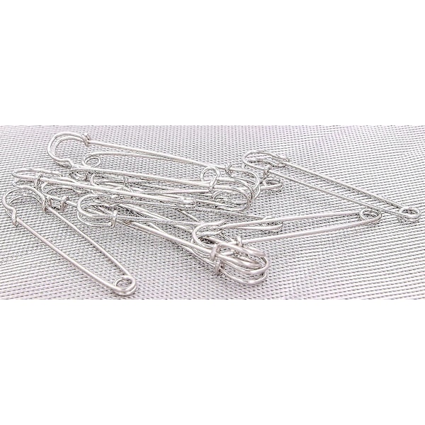 Säkerhetsnålar Stora Tunga Säkerhetsnålar, Säkerhetsnålar i Rostfritt Stål 100mm 15pcs Silver