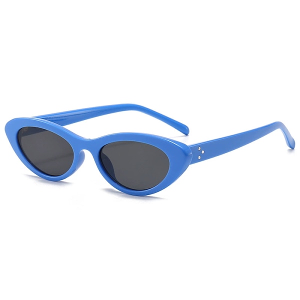 Wrap Around Fashion Solbriller Polariserte Ovale Solbriller For Menn Kvinner Trendy Swift Ovale Mørke Futuristiske Solbriller Shades Briller (gul L Blue frame black gray film